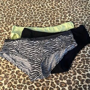 3 Panties black lime zebra XL